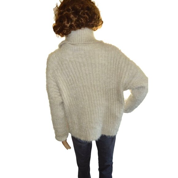 NWT Fate Fuzzy Off White Cowl Neck Sweater Women's Size Small Cozycore Fall Boho - Picture 4 of 7